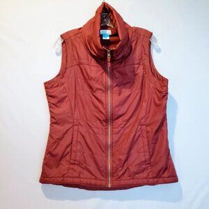 Columbia Women Vest LG Maroon Shining Light II Active Water Resist Layer Fleece